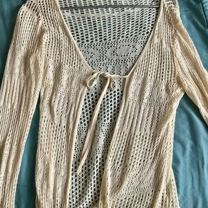 Cream Knit Swim Coverup